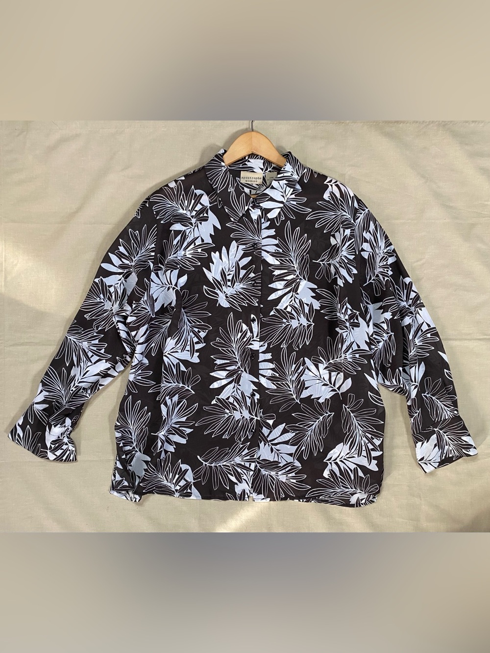 Apostrophe Brown & White Leaf Print Button-Down Shirt